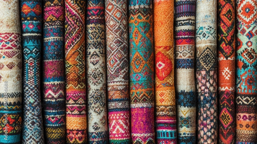 High-resolution depiction of Peruvian fabric patterns featuring traditional elements and rich textures, suitable for decorative purposes High-resolution depiction of Peruvian fabric patterns featuring traditional elements and rich textures, suitable for decorative purposes