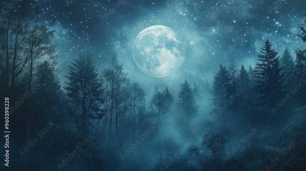 Enchanted Forest Under Moonlight Enchanted Forest Under Moonlight