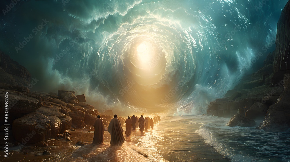 Moses Rome Light Visualize the moment of deliverance as Moses leads the Israelites ...