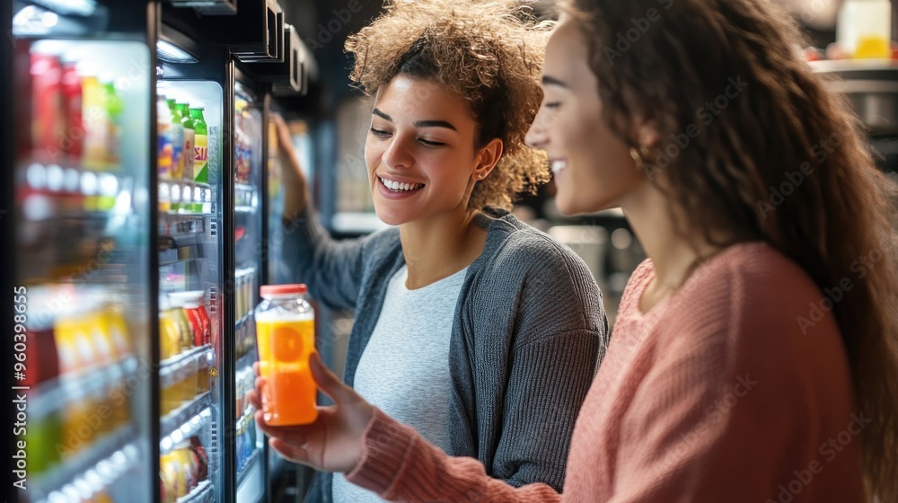 custom made wallpaper toronto digitalA group of young people choosing drinks from brightly lit vending machines, highlighting convenience and on-the-go refreshment in a modern setting..