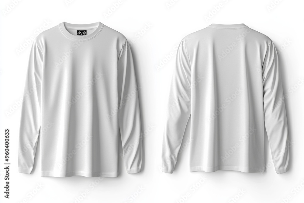 White Long Sleeve Tshirt Mockup Isolated created with Generative AI White Long Sleeve Tshirt Mockup Isolated created with Generative AI