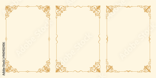 set decorative frame square border frame border line greeting card invitation card product label