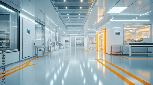 Overview of cleanroom production, highlighting the combination of human skill and advanced technology in a high-tech setting