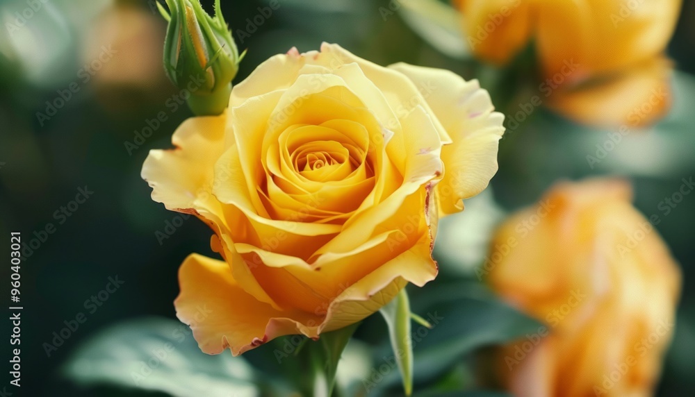 Captivating Closeup: Stunning Yellow Rose in Captivating Closeup: Stunning Yellow Rose in