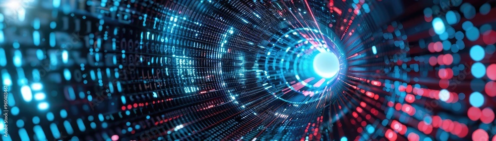 Vibrant light beams create a dynamic tunnel effect, showcasing a futuristic digital world of colors and patterns. Vibrant light beams create a dynamic tunnel effect, showcasing a futuristic digital world of colors and patterns.