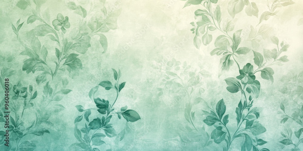Delicate mint green floral pattern texture in soft pastel shades for vintage wallpaper design Delicate mint green floral pattern texture in soft pastel shades for vintage wallpaper design