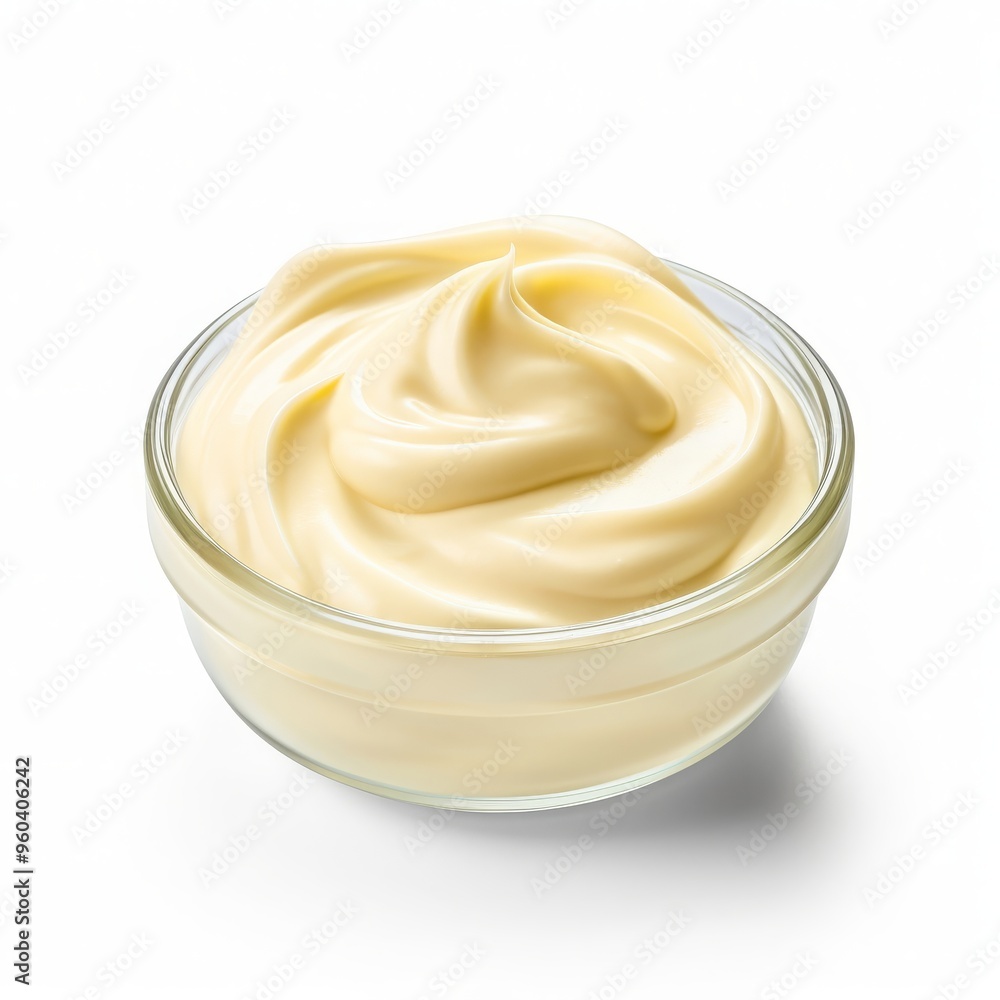 a portion of mayonnaise isolated on white background a portion of mayonnaise isolated on white background