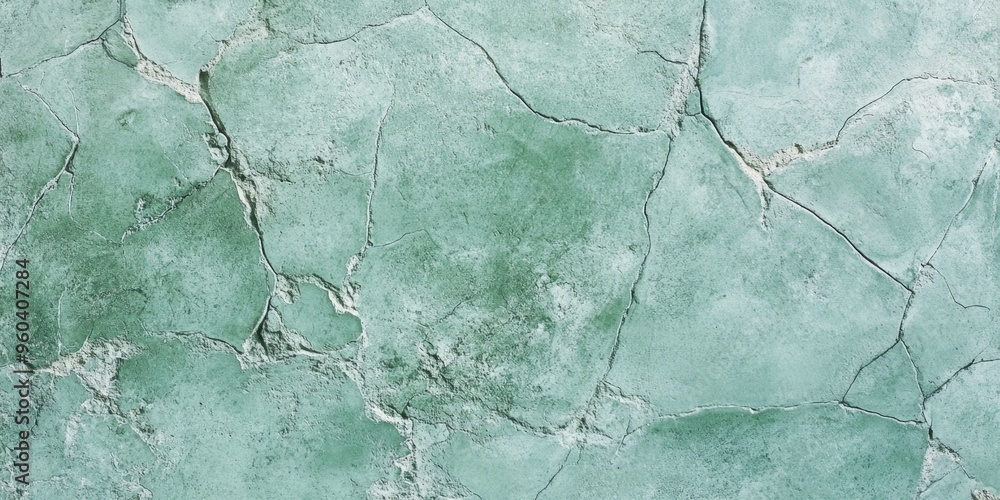 Obraz premium Realistic mint green stone texture with subtle cracks and organic imperfections across the surface