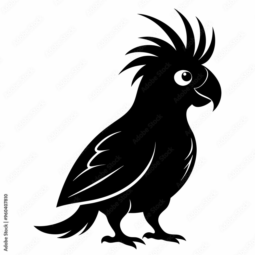 Fototapeta premium Cockatiel Black silhouette