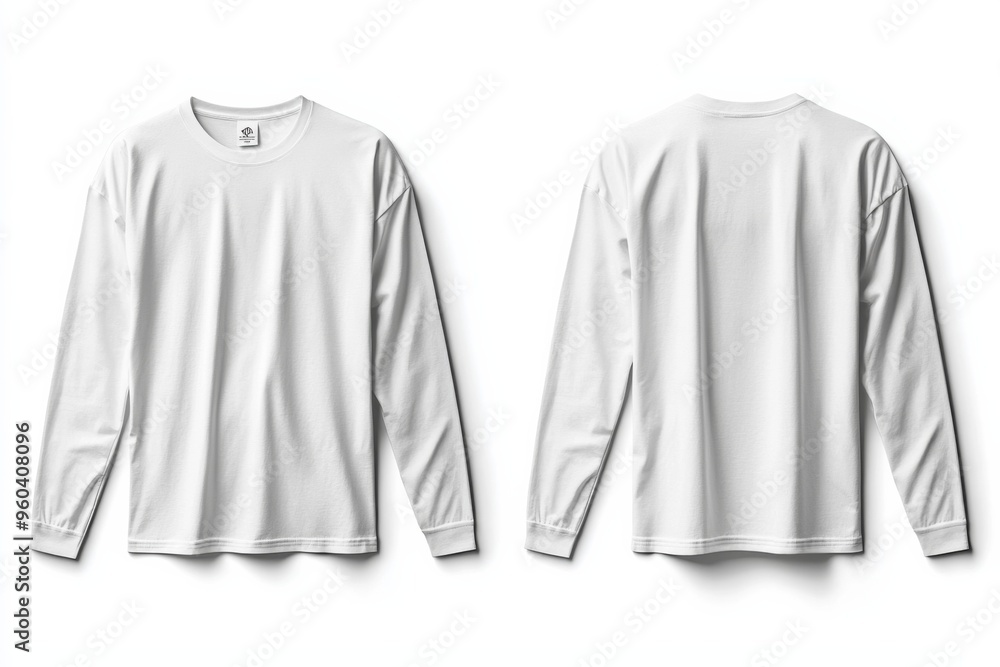 White Long Sleeve Tshirt Mockup Isolated created with Generative AI White Long Sleeve Tshirt Mockup Isolated created with Generative AI