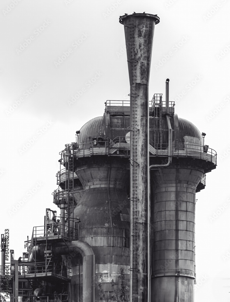 old disused industrial blast furnace