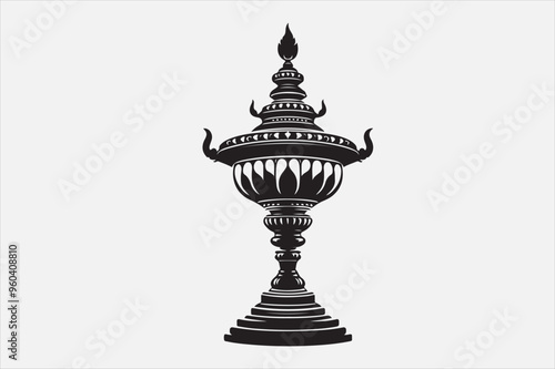 A lamp  black color with white background