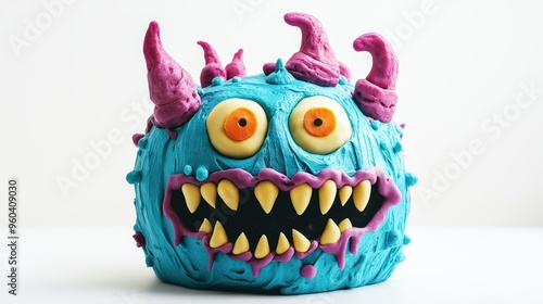 Cute furry and funny monster for kids
