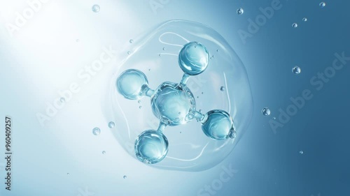 Wallpaper Mural Blue glass spheres, abstract molecules, 3d rendering. Torontodigital.ca
