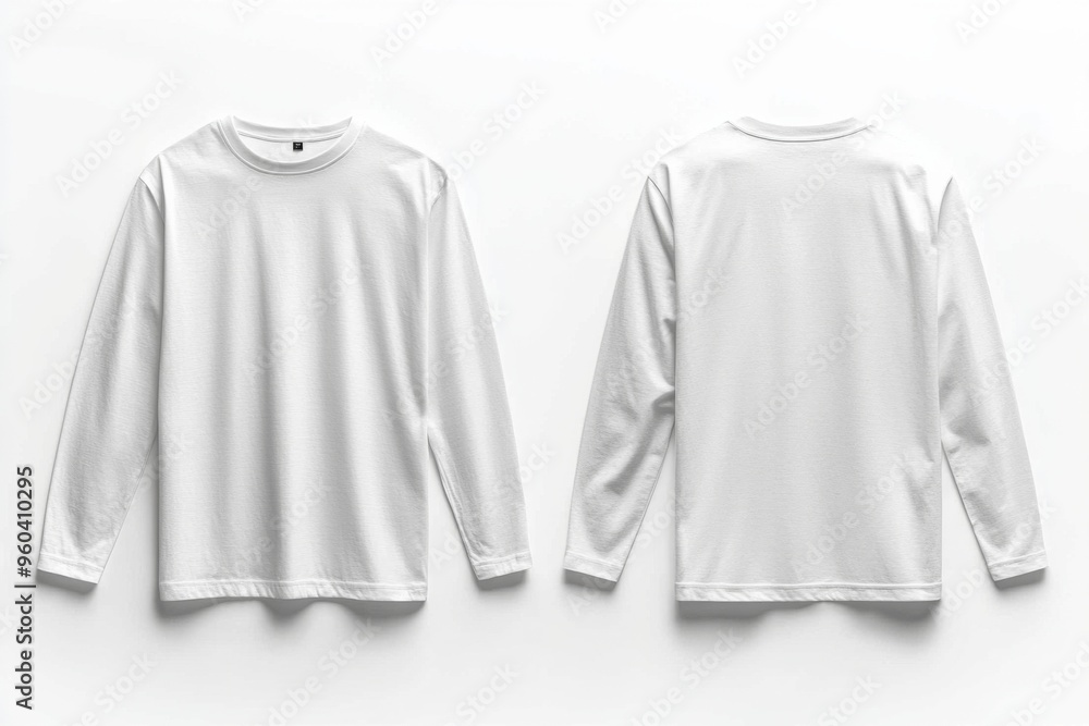 White Long Sleeve Tshirt Mockup Isolated created with Generative AI