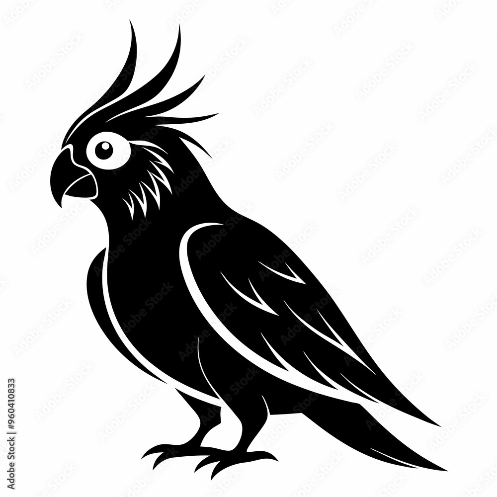 Fototapeta premium Cockatiel Black silhouette