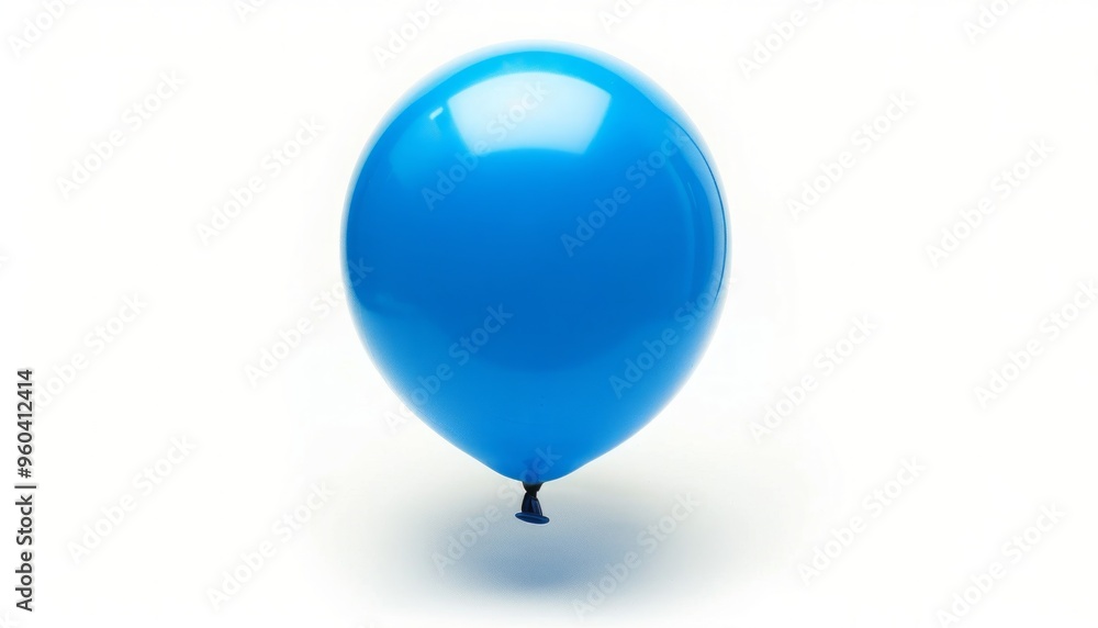 Serene Blue Balloon: A Standout Against a White Background Serene Blue Balloon: A Standout Against a White Background