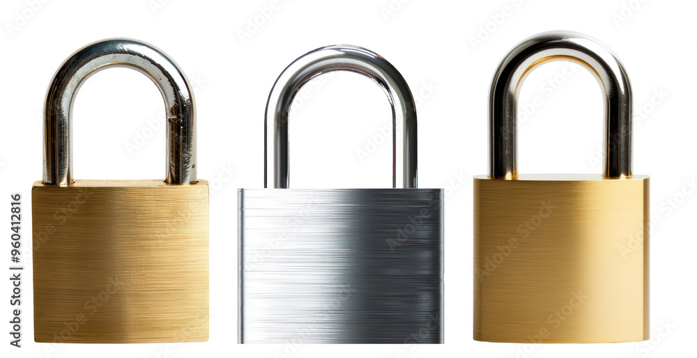 set Lock padlock isolated on transparent background cutout, PNG file. template for artwork design.
set Lock padlock isolated on transparent background cutout, PNG file. template for artwork design.