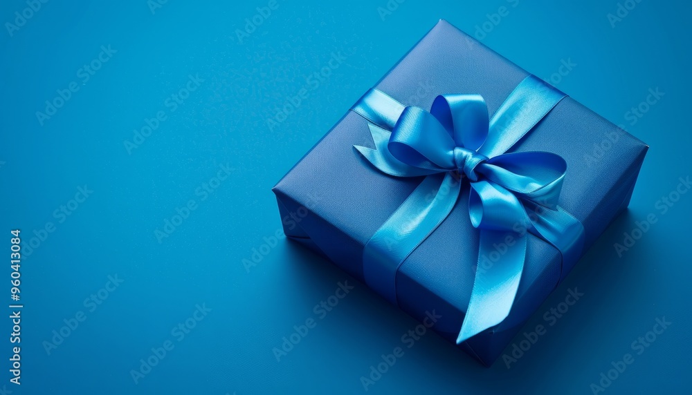 Shades of Blue: A Beautiful Gift Box on a Stunning Background Shades of Blue: A Beautiful Gift Box on a Stunning Background