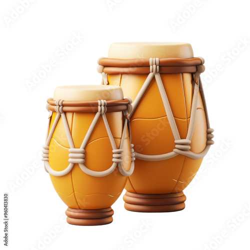 Colorful drums designed in a modern style, perfect for musical themes or cultural imagery. photo