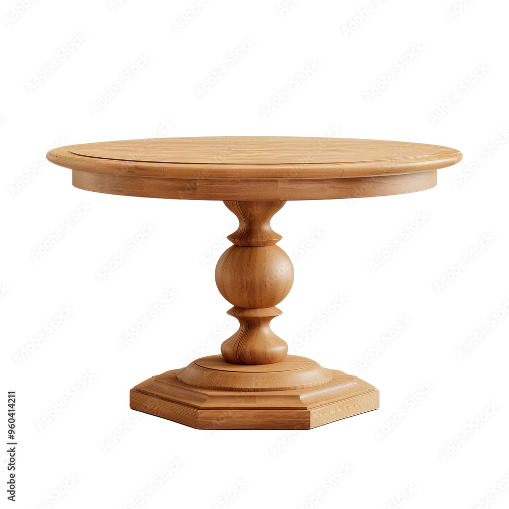 Elegant wooden table featuring a round top and intricate pedestal design, perfect for dining or decoration in a stylish interior. Elegant wooden table featuring a round top and intricate pedestal design, perfect for dining or decoration in a stylish interior.