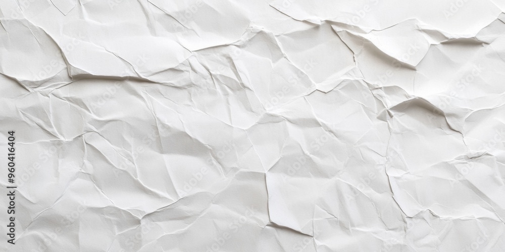 Obraz premium The close-up of white paper showcases a textured surface that is slightly crumpled and rough