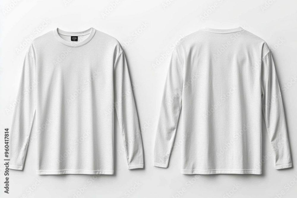 White Long Sleeve Tshirt Mockup Isolated created with Generative AI White Long Sleeve Tshirt Mockup Isolated created with Generative AI