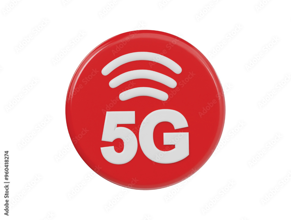 5g icon 3d render illustration