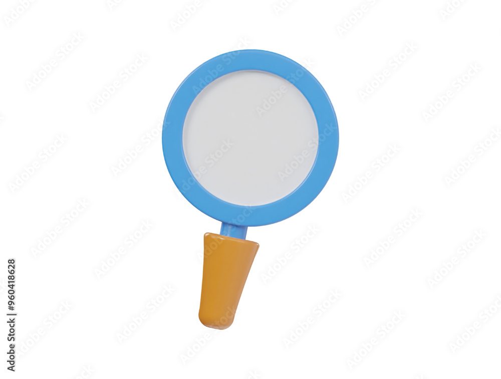 Magnifying glass icon 3d render illustration Magnifying glass icon 3d render illustration