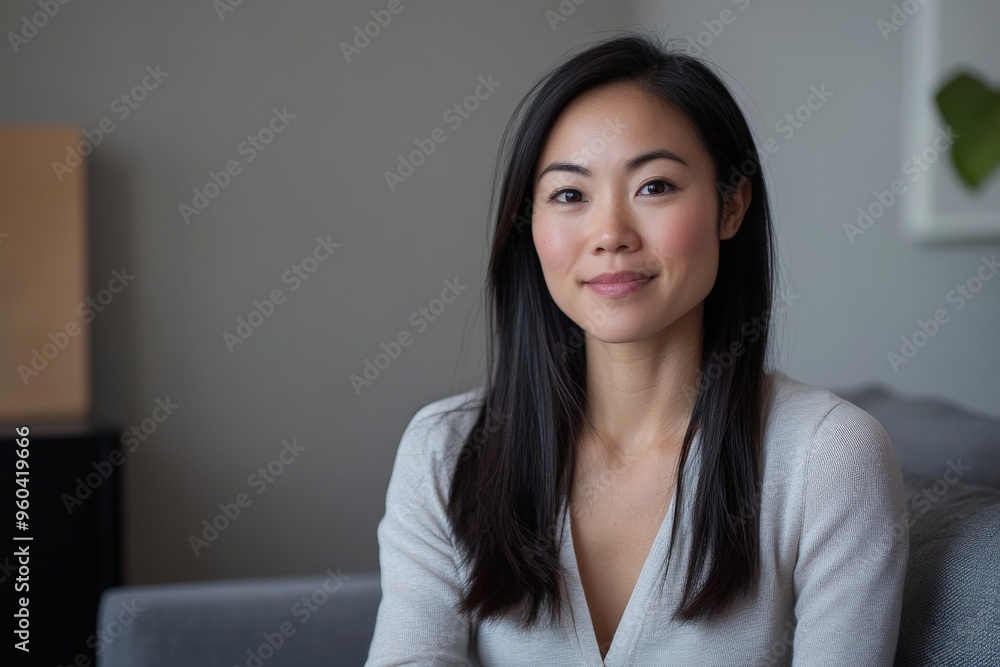 Portrait of a confident woman relaxing indoors