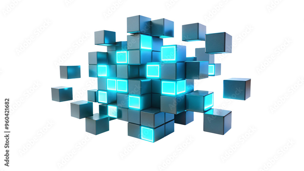 3D cubes pattern on geometric background, perfect for web design and technology concepts 3D cubes pattern on geometric background, perfect for web design and technology concepts