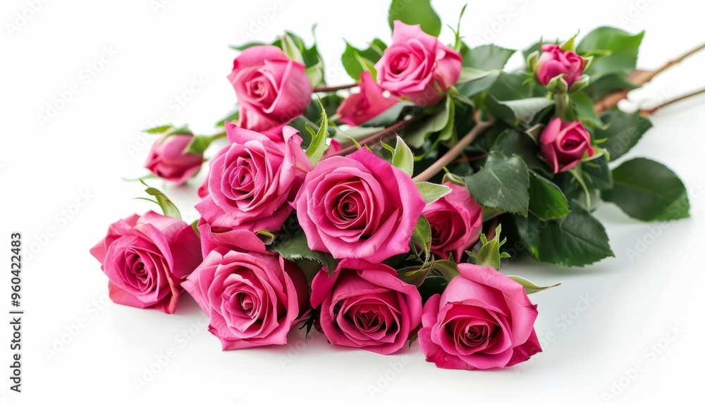 Obraz premium Radiant Roses: A White Isolation -