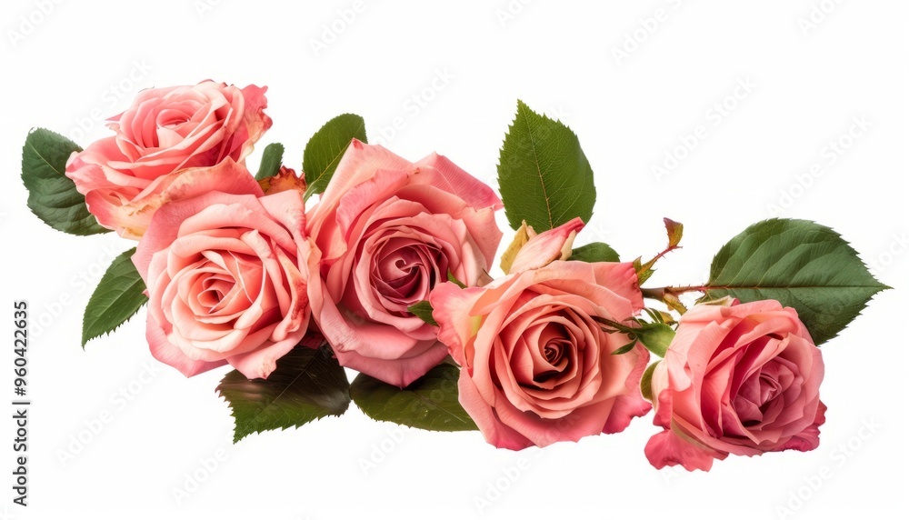 Rosy Beauty: A Bunch of Roses in Pure Isolation Rosy Beauty: A Bunch of Roses in Pure Isolation