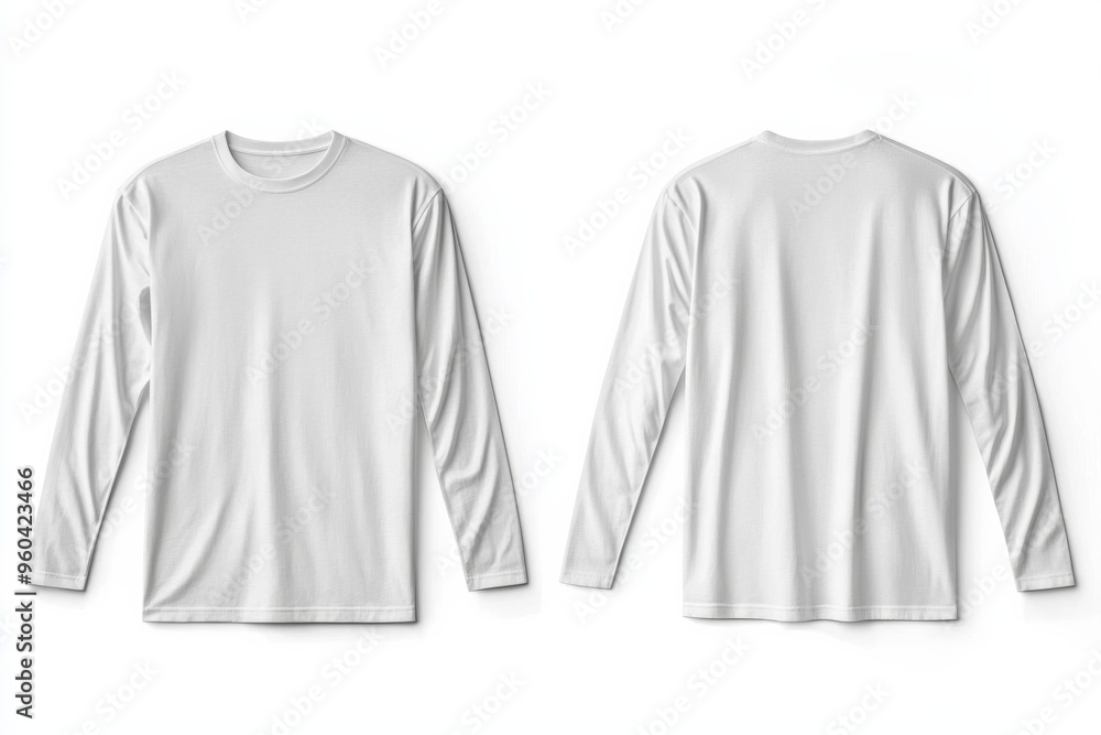 White Long Sleeve Tshirt Mockup Isolated created with Generative AI White Long Sleeve Tshirt Mockup Isolated created with Generative AI
