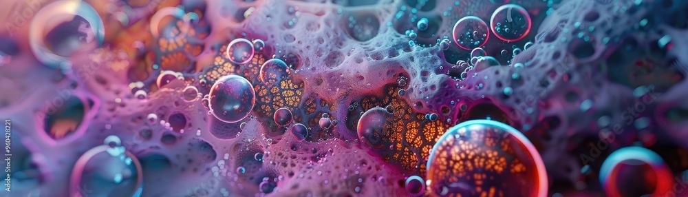 A mesmerizing close-up of colorful bubbles in vibrant hues, showcasing the beauty and intricacy of soap film patterns. A mesmerizing close-up of colorful bubbles in vibrant hues, showcasing the beauty and intricacy of soap film patterns.
