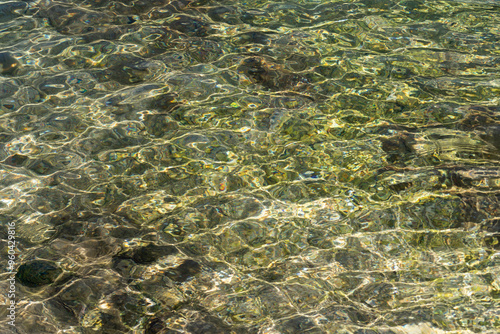Rippling water surface, abstract colorful landscape