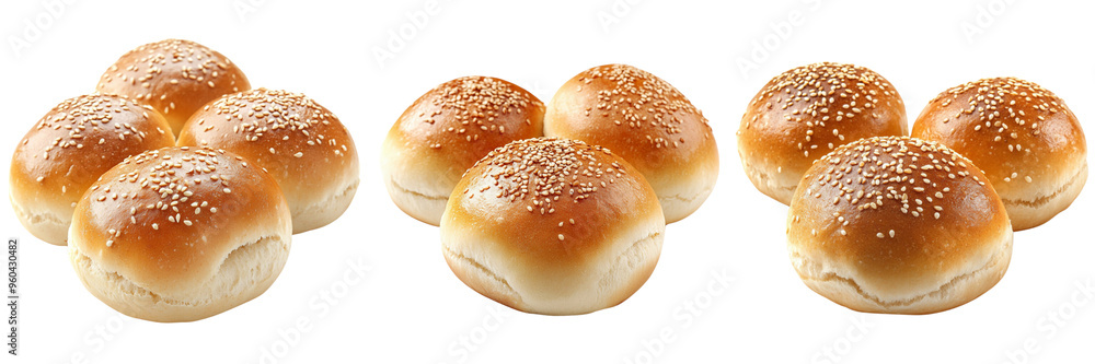 Set of A close-up of a perfectly round bun bread with a golden-brown top Isolated on Transparent Background Set of A close-up of a perfectly round bun bread with a golden-brown top Isolated on Transparent Background