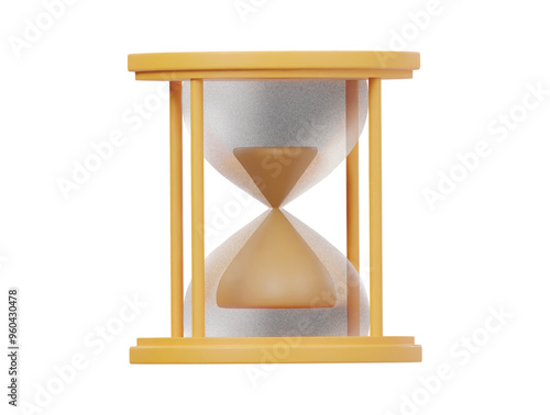 Sand clock icon 3d render illustration