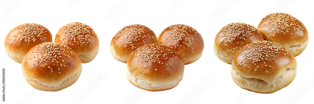 Set of A close-up of a perfectly round bun bread with a golden-brown top Isolated on Transparent Background Set of A close-up of a perfectly round bun bread with a golden-brown top Isolated on Transparent Background