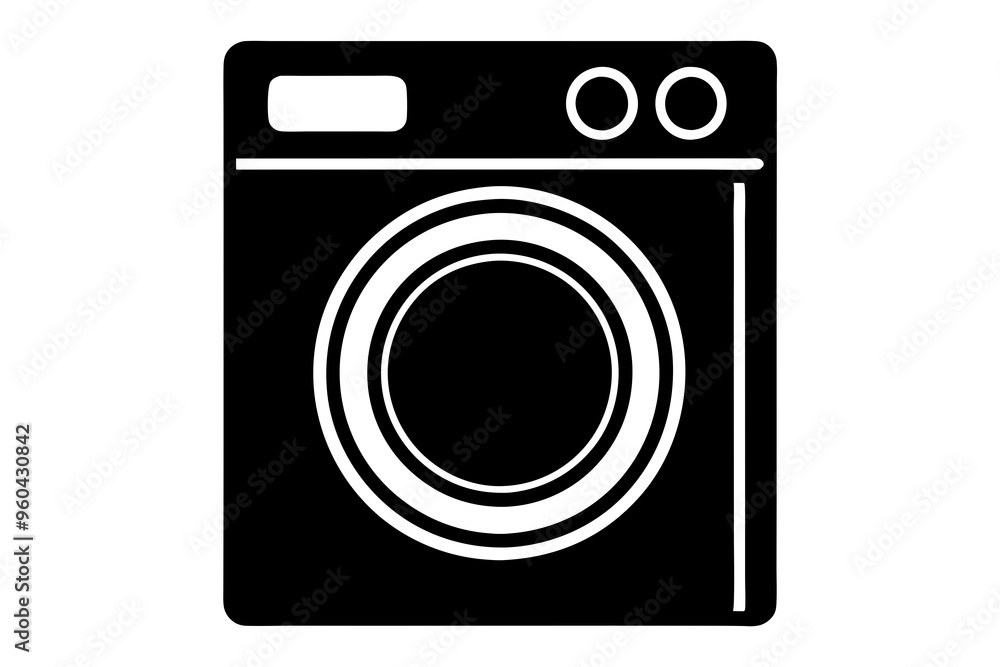 Washing machine silhouette vector illustration isolated on a white background
Washing machine silhouette vector illustration isolated on a white background