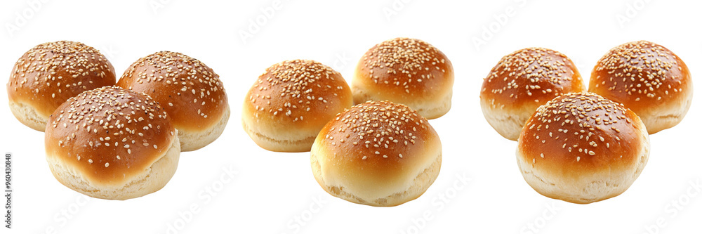 Set of A close-up of a perfectly round bun bread with a golden-brown top Isolated on Transparent Background Set of A close-up of a perfectly round bun bread with a golden-brown top Isolated on Transparent Background