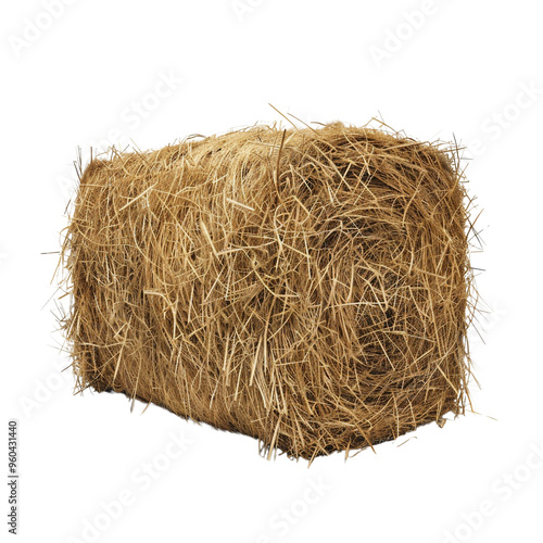 Hay Bale on Black Background