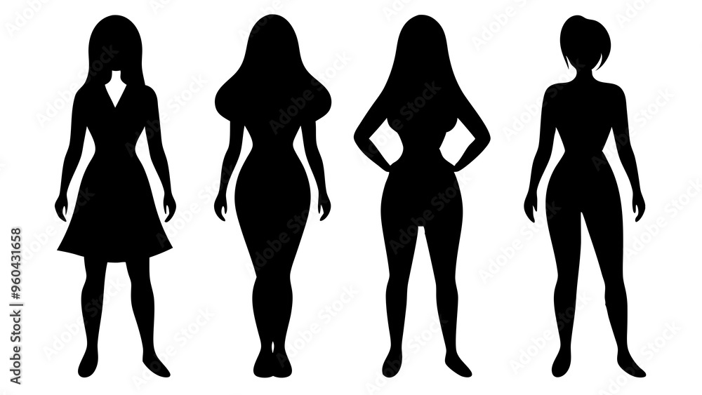 set of Vector silhouettes of women
set of Vector silhouettes of women