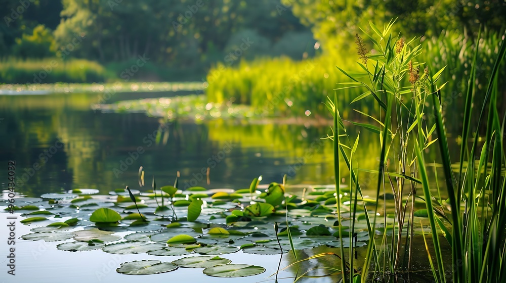 Conditioner or soak on a pleasant serene pond Conditioner or soak on a pleasant serene pond