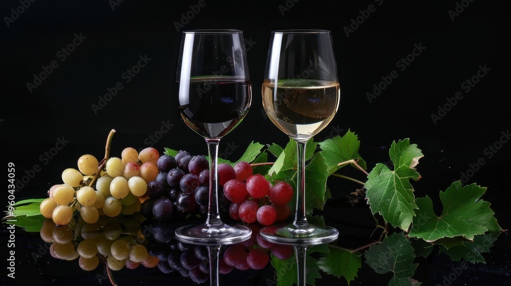 Fresh grape, grape wine glass Fresh grape, grape wine glass