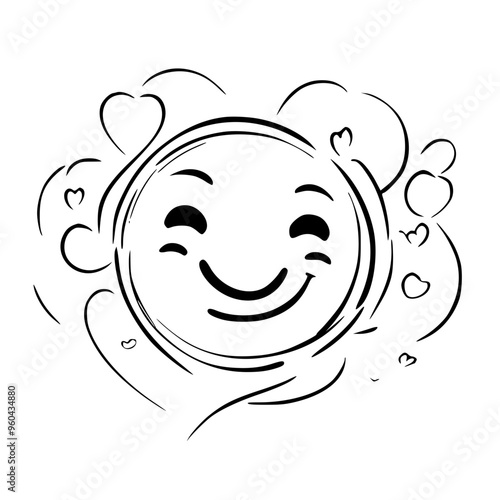 vector illustration of a cartoon face