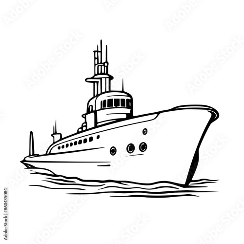 vector illustration of a ship