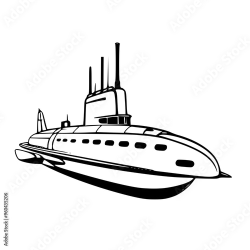 vector illustration of a ship