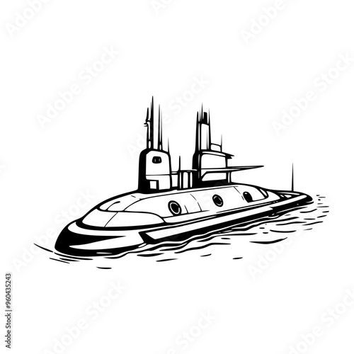 vector illustration of a boat