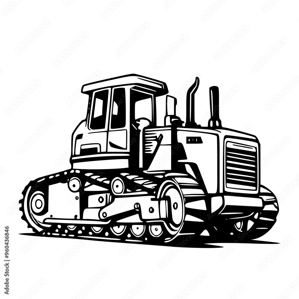 Naklejka premium tractor isolated on white background